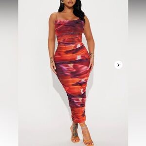 Elegant Multicolor Bodycon mesh Dress